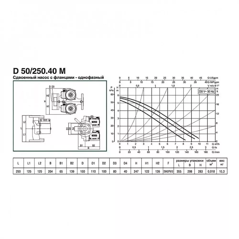 Насос циркуляционный бытовой DAB D 50/250.40 M, 505822041