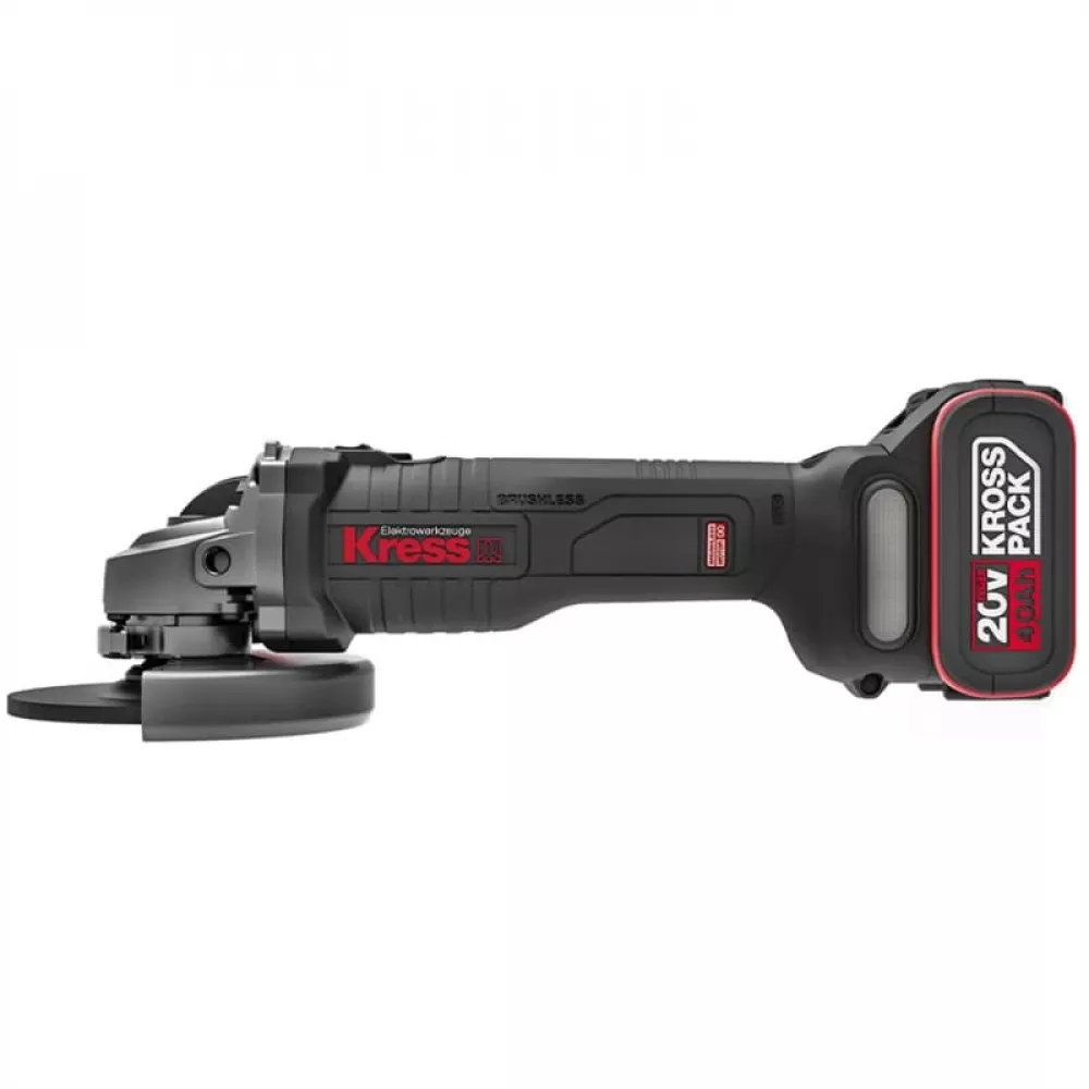 Kress KU801 аккумуляторная угловая шлифмашина (2 x 4 Ач, ЗУ)