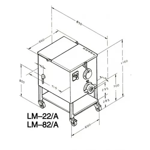 Мясорубка Koneteollisuus (KT) LM-82/A (корпус нержавеющая сталь, шнек нержавеющая сталь, с педалью)