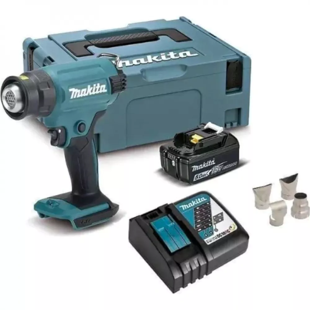 Makita DHG180RT1J фен строительный аккумуляторный (1 x 5 Ач, ЗУ)