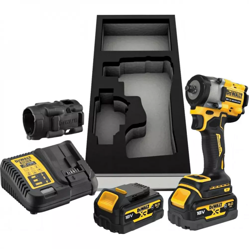 DeWalt DCF923P2G-QW аккумуляторный гайковёрт (2 x 5 Ач, ЗУ)