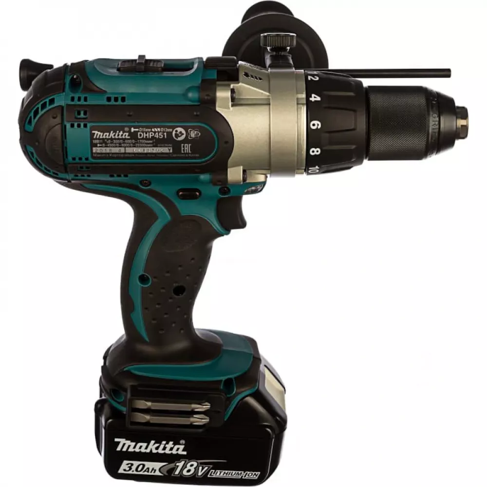 Makita DHP451RFE аккумуляторная ударная дрель-шуруповерт (2 x 3 Ач, ЗУ)