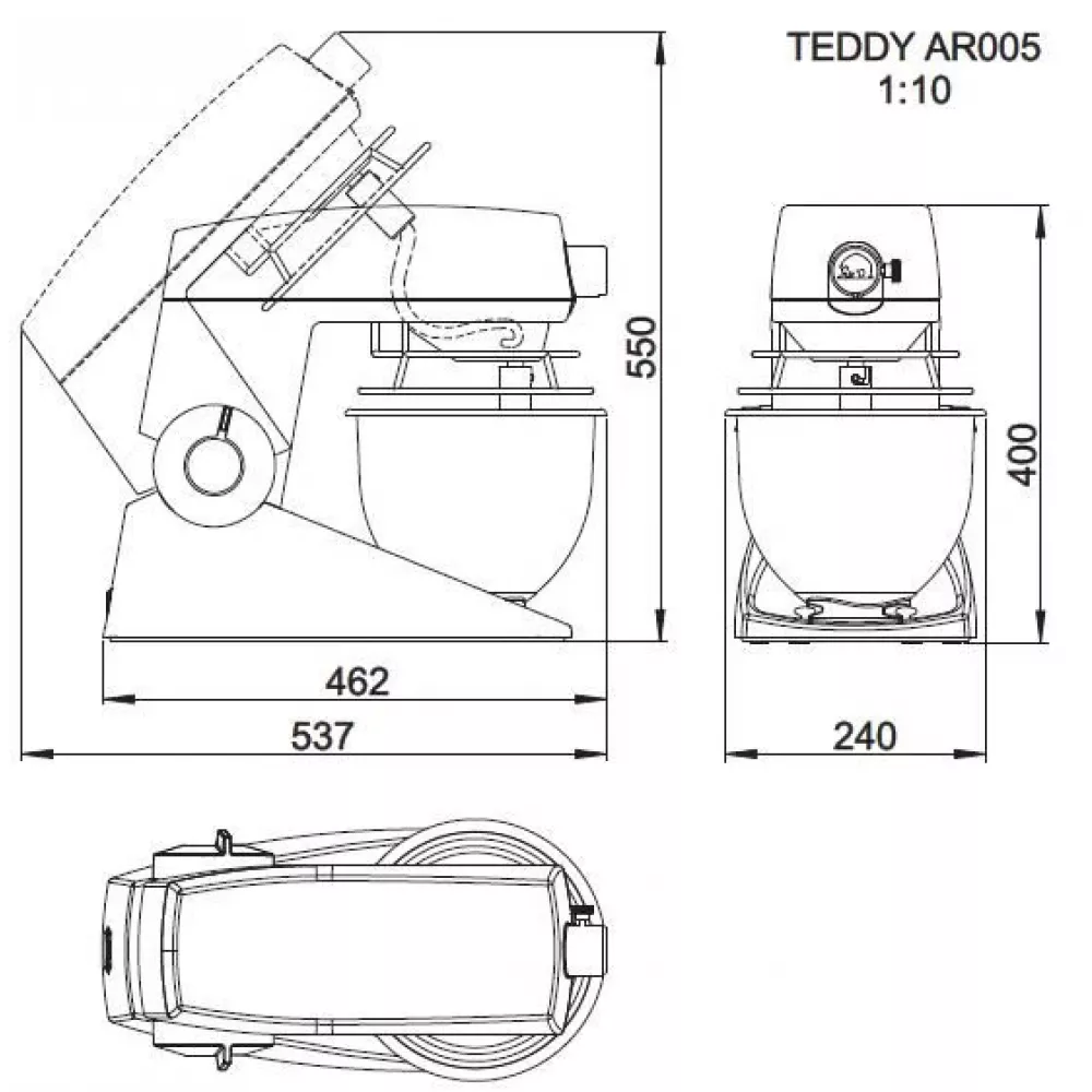 Планетарный миксер Varimixer TEDDY 5 л без привода (белый)