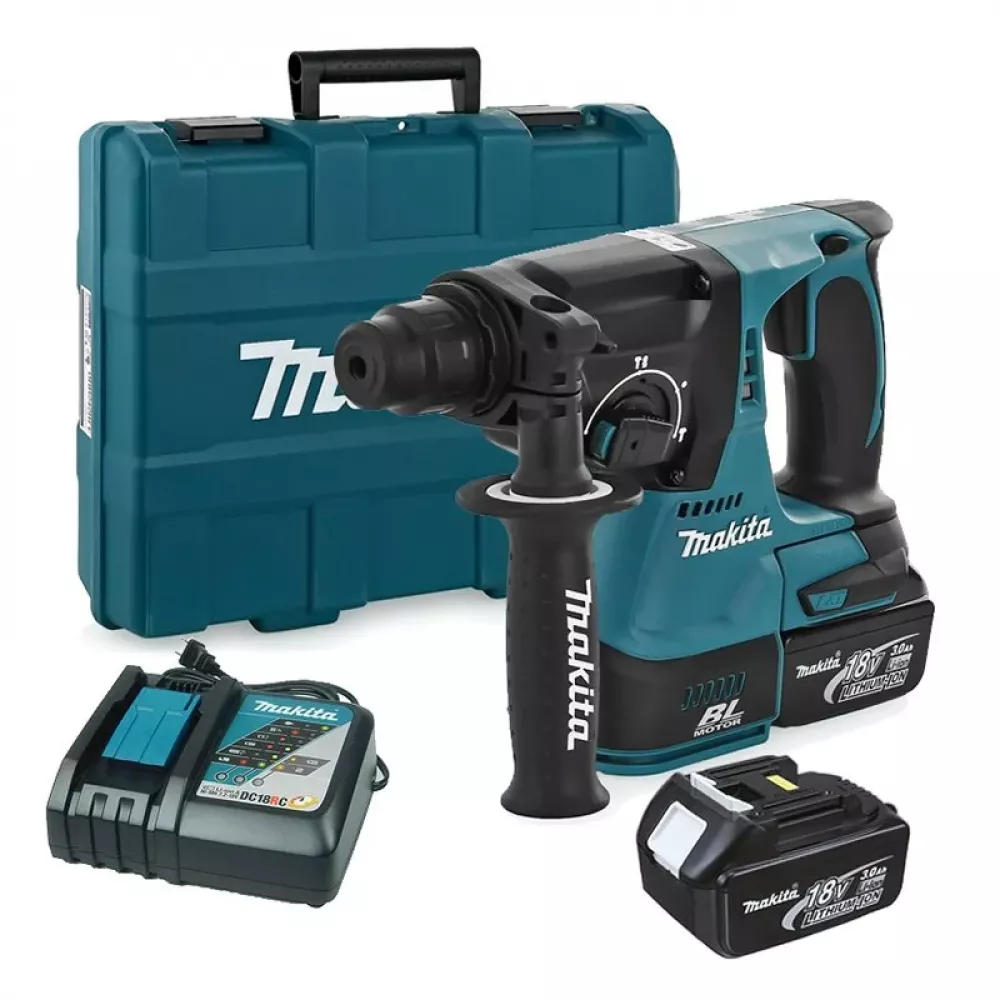 Makita DHR242RFE аккумуляторный перфоратор (2 x 3 Ач, ЗУ)