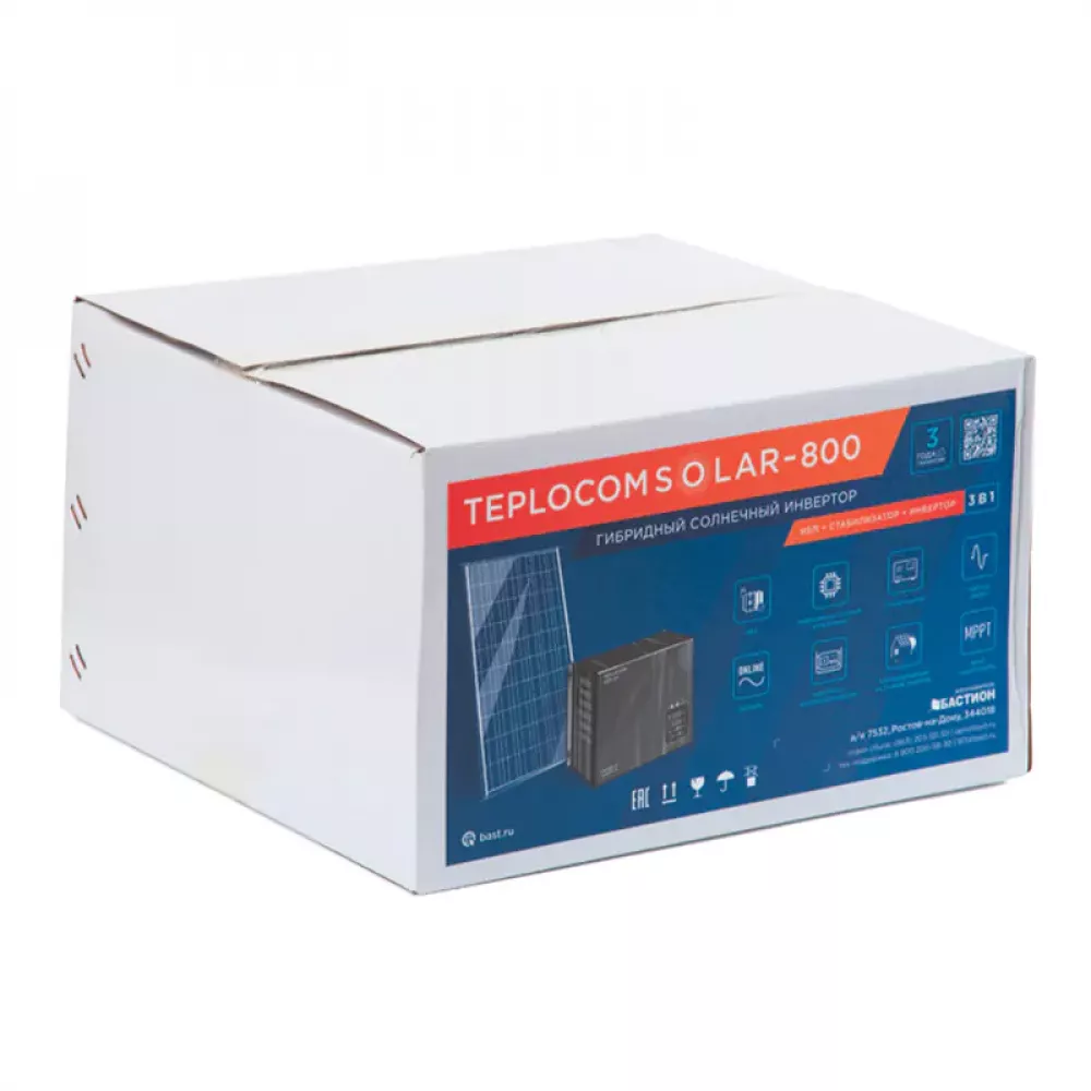 TEPLOCOM Solar 800, 100Ач источник бесперебойного питания и акб, 12378