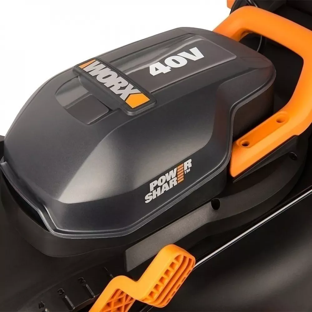 WORX WG743E аккумуляторная газонокосилка (2 x 4 Ач, ЗУ)